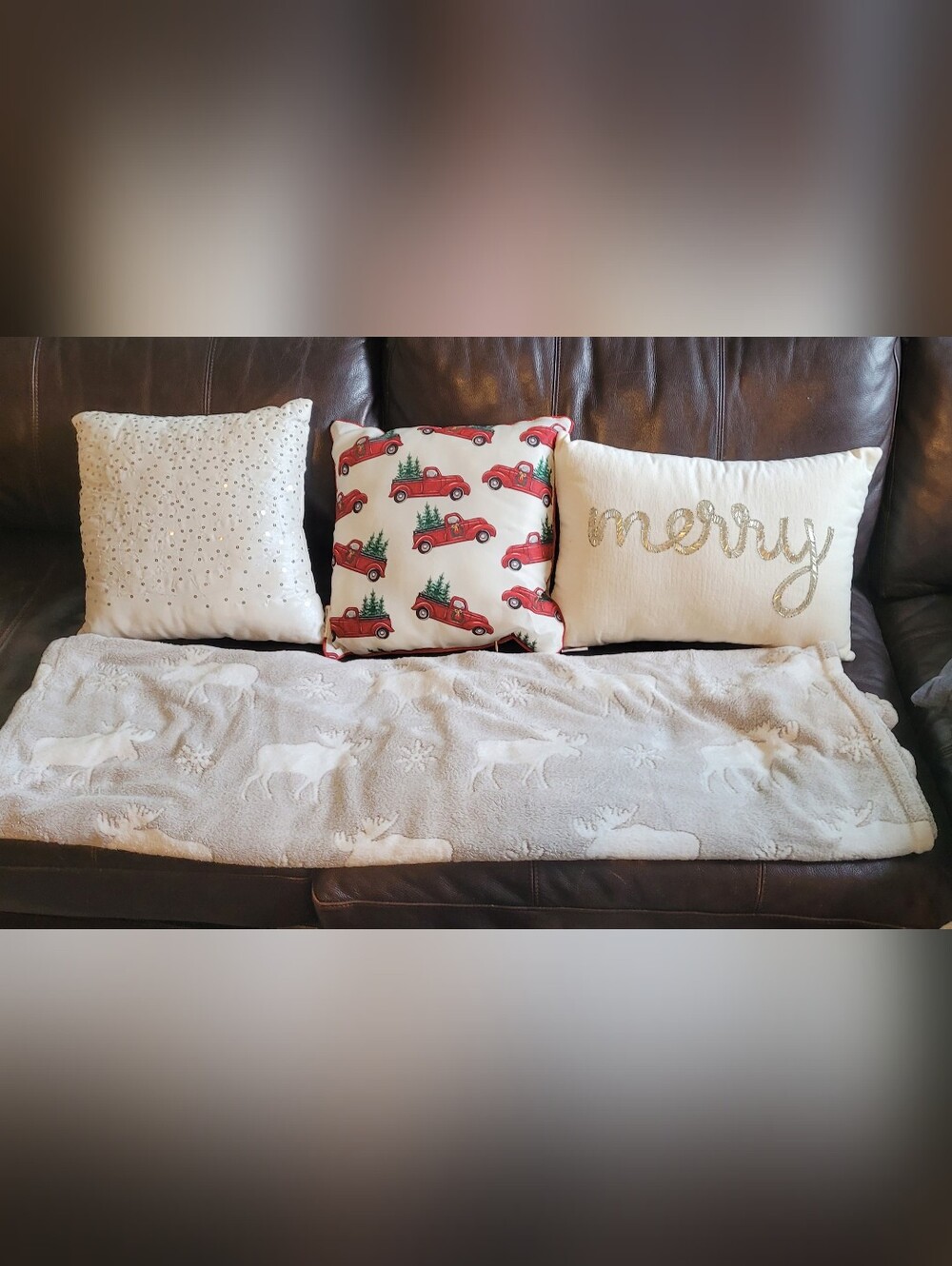 Holiday Decorative Throw Pillow Set & Throw Blanket